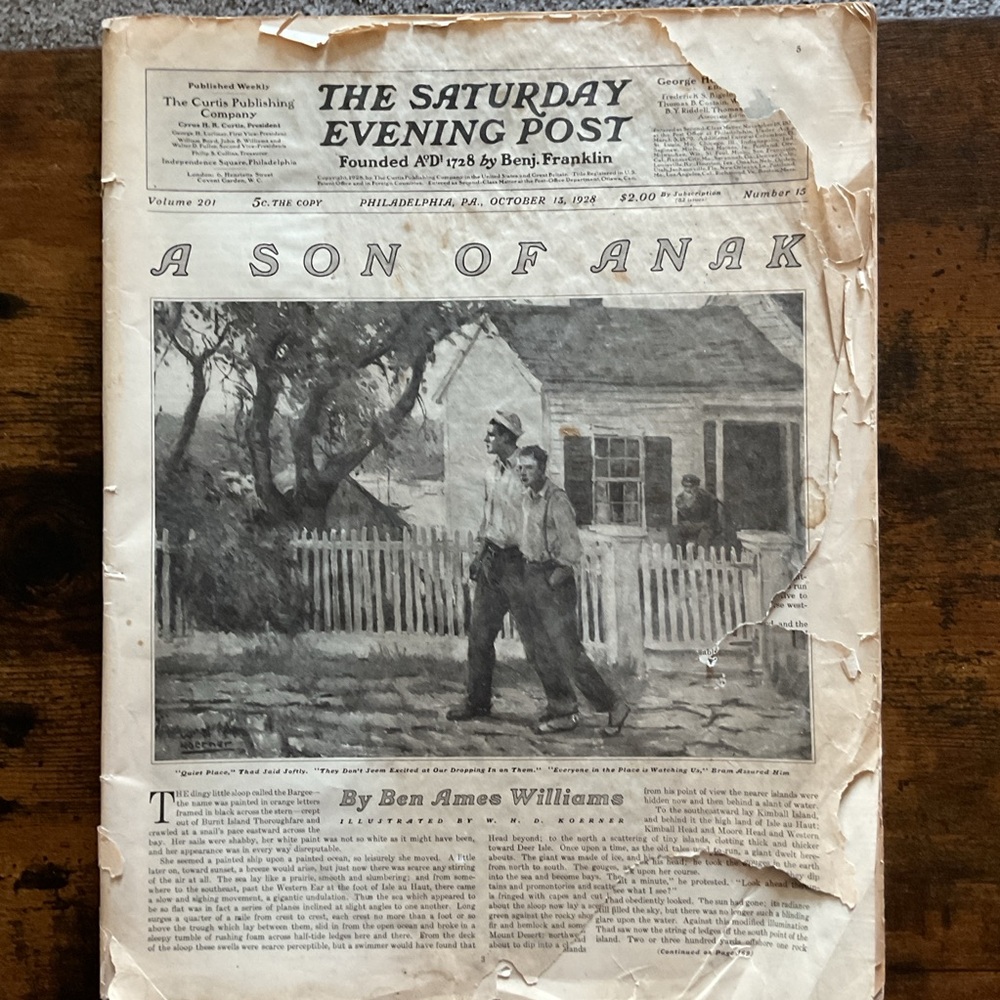 Vintage October 1928 Saturday Evening Post Magazine